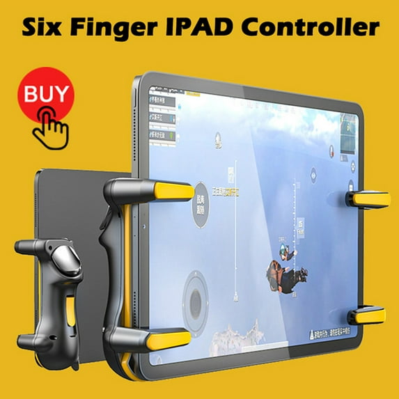 Seetaras H11 6 Finger Mobie Controller Compatible for Pubg Gamepad Tablet Trigger Handle Game Fire Button Handle Gamepad Portable Game Grip Handles