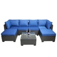 thumbnail image 1 of Seetaras Outdoor Sectional Sofa Couch,7-Piece Rattan Wicker Cushioned Sofa Set Patio Furniture Set with Coffee Table, Waterproof Cushion,High Elasticity Sponge, Metal Frame, 1 of 8