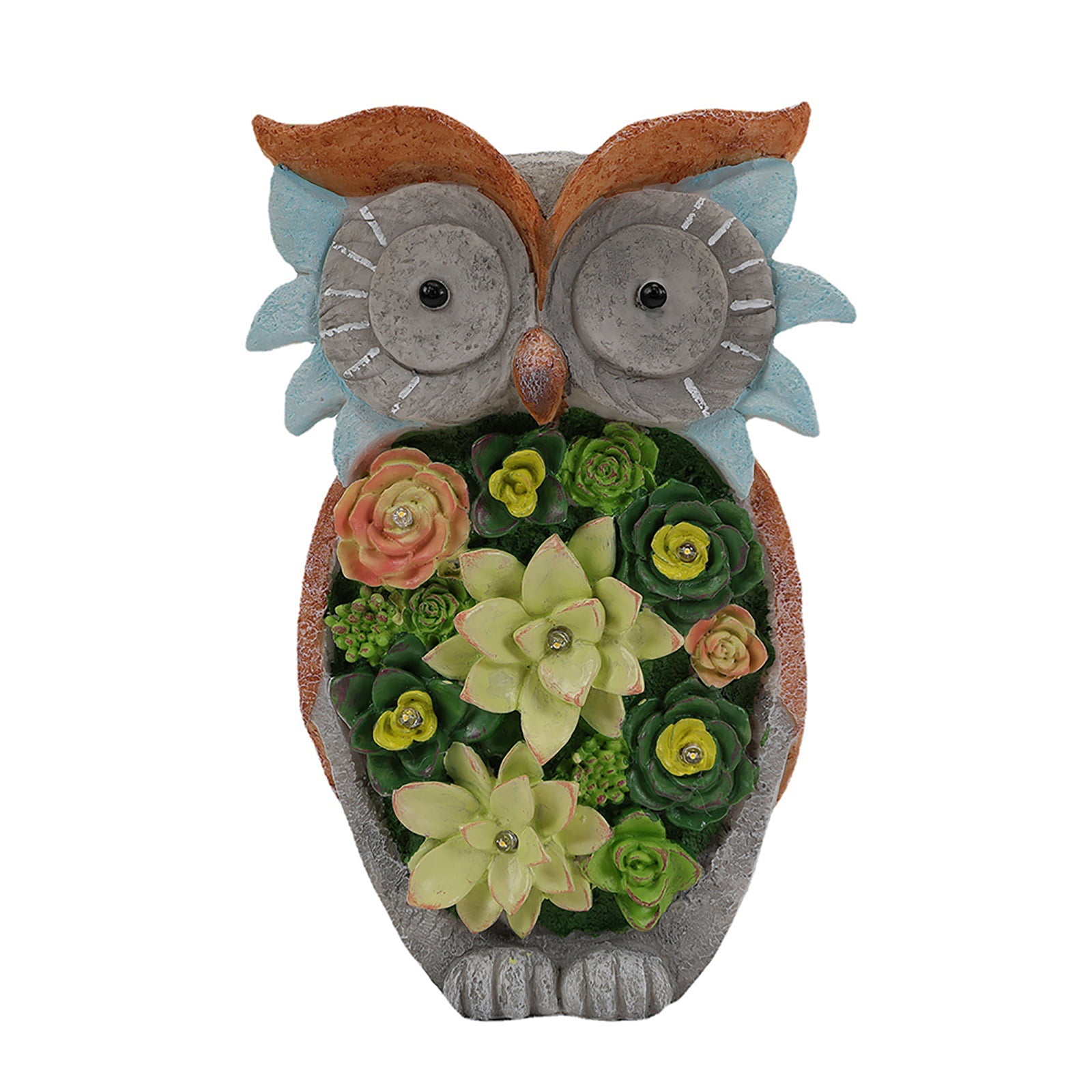 Seetaras Solar Led Light Resin Owl Garden Statue Light Owl Figurine