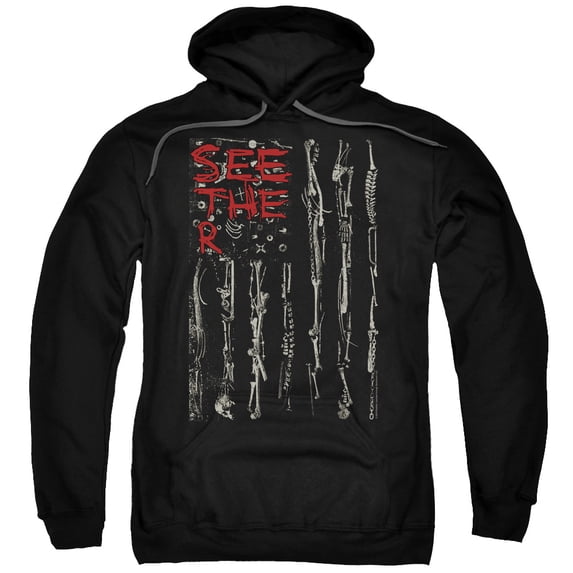 Seether Bone Flag Adult Pullover Hoodie Sweatshirt Black
