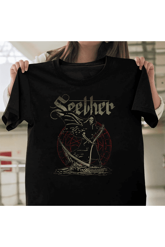 Seether Reaper Unisex Tee Rock N Roll Music Post Grunge Band Fan Merch Art Tee V50380 Unisex T-Shirt, Size Up to 5XL