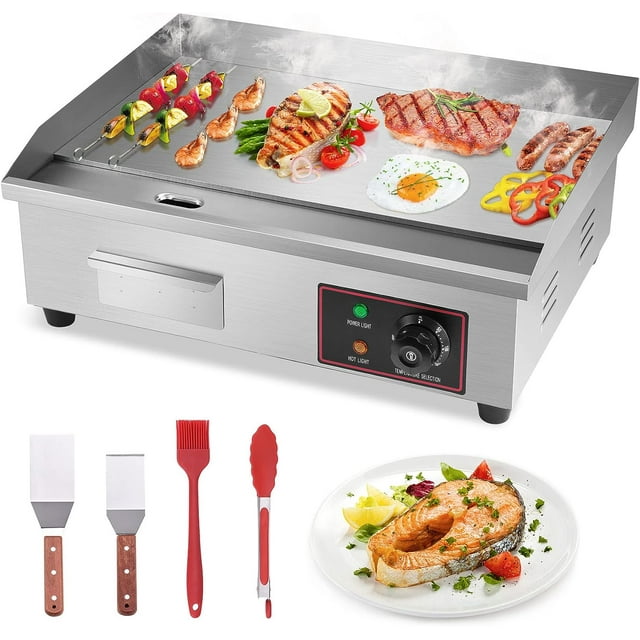 Seeutek 3000W Commercial Electric Griddle BBQ Countertop Flat Top Grill