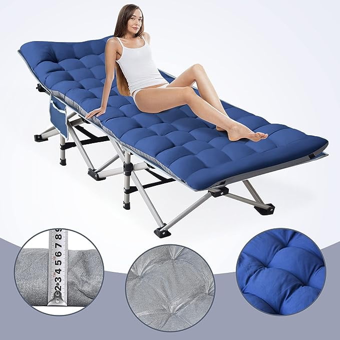 Seeutek Folding Camping Cot for Adults Portable Outdoor Bed Heavy Duty
