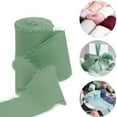 thumbnail image 1 of 1 Roll Chiffon Silk Ribbon, 1-1/2 inch x 5 Yard Fringe Fabric Eco-Friendly for Wedding Invitations, Bridal Bouquets, Decorations, Gifts Wrapping & Bow Making, 1 of 9