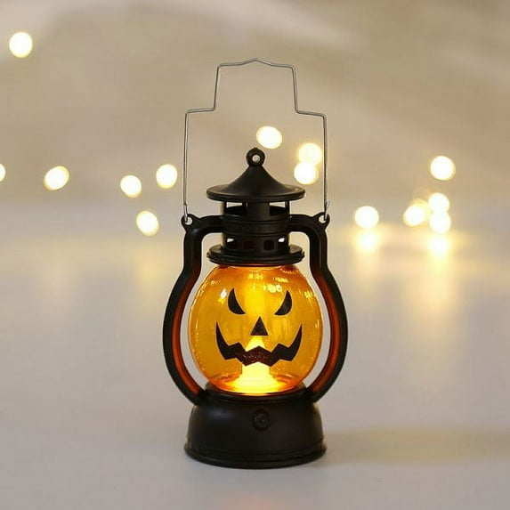 Seewan 1PC Halloween Pumpkin Lamp Battery Operated Lantern Halloween Pumpkin Lights Led Glowing Night Light for Ghost Party Home Outdoor Yard Decor
