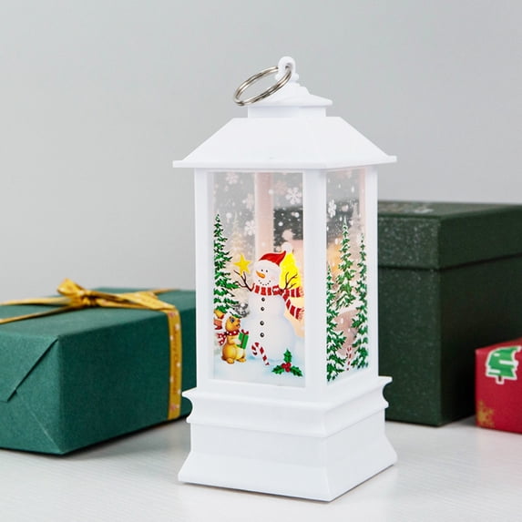 Christmas Candle Lanterns Decoration, Vintage Hanging Christmas Lamp Night Light Decor with LED Light, Battery Operated Tabletop Lanterns Decor, for Christmas Xmas Home Decor Gift