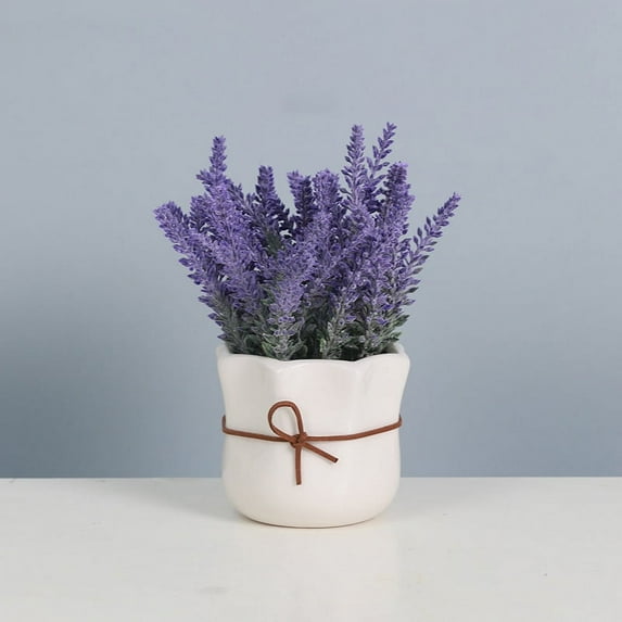Seewan, Lavender Artificial Flower Simulation Potted Plant ,For Home Entrance TV Cabinet Indoor Outdoor Office Living RoomTable Decoration