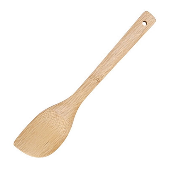 Long Handle Bamboo Spatula Bamboo Cooking Kitchen Utensils Bamboo Spoon Kitchen Frying Spatula High Temperature Bamboo Funnel Non-Stick Spatula