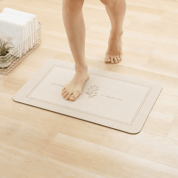 Seeyoo Bath Mat for Bathroom, Diatomaceous Earth Shower Mat Quick Dry,Fast Drying, Super Absorbent, Non-Slip, Easy Maintenance, Easy to Clean（24”*35“）