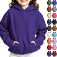 thumbnail image 1 of Seffadzy Kids Hooded Sweatshirt Pullover with Front Pocket Long Sleeve Casual Top for Boys Girls 5-6 Years, 1 of 1