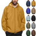 thumbnail image 1 of Seffadzy Men's Jacket Raincoat Windbreaker Running Waterproof Lightweight Packable with Hood Travel Hiking Cycling Yellow 2XL, 1 of 7