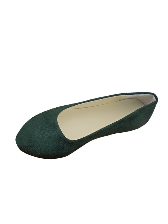 Women's Ballet Flats Slip On Comfortable Lightweight Breathable Work Office Business Casual Dress Shoes Green 40