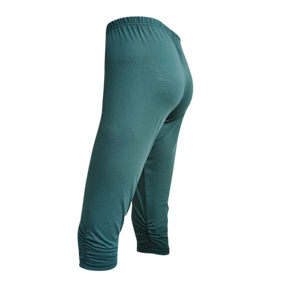 Seffadzy Women's Capris Leggings High Waisted Elastic Waist Tummy Control Stretchy Pocket Solid Color Workout Fitness Yoga Pants Mint Green S
