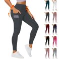 thumbnail image 1 of Seffadzy Women's Leggings High Waisted Tummy Control Lifting Side Pockets Stretchy Workout Yoga Athletic Pants Dark Gray 2XL, 1 of 8