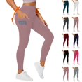 thumbnail image 1 of Seffadzy Women's Leggings High Waisted Tummy Control Lifting Side Pockets Stretchy Workout Yoga Athletic Pants Pink S, 1 of 8