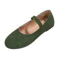 thumbnail image 1 of Seffadzy Women's Mary Jane Flats Round Toe Slip On Flat Sole Comfortable Casual Shoes Solid Color Green 39, 1 of 8