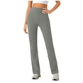 thumbnail image 1 of Seffadzy Women‘s Yoga Pants High Waisted Tummy Control Stretchy Workout Lounge Trousers with Pockets Solid Color Gray XL, 1 of 7
