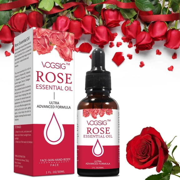 Rose Essential Oil, Soothes and Moisturizes Skin, Anti-Aging Wrinkles, Aromatherapy, Reduces Pigmentation, Natural Rose Oil, Omega, Organic, 1 Oz