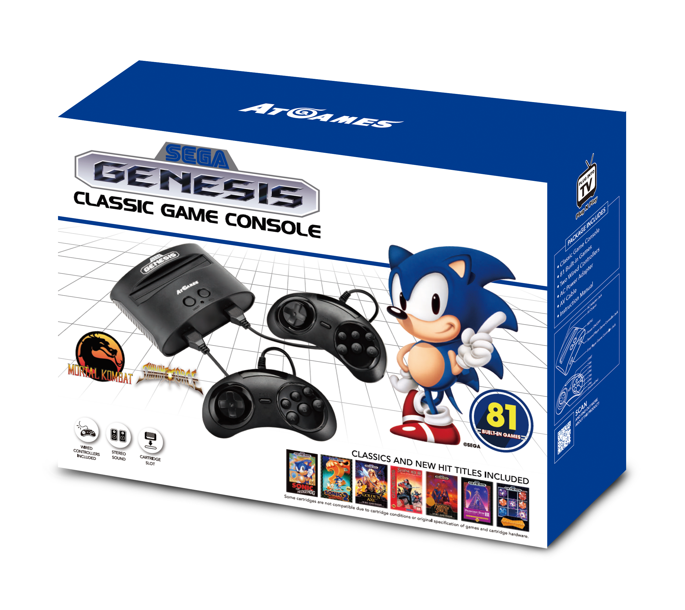 Sega Genesis Classic Game Console with 81 Classic Games Built-in, Black, FB8280C, - image 1 of 3