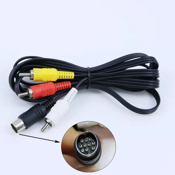 Sega Saturn Audio Video Av Cable New 10 Pin (Composite Rca Cord Adapter)