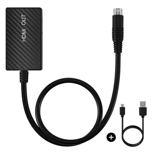 Sega Saturn HDMI Adapter Sega Saturn S Video Cable HDMI Converter Cord compatible with Sega Saturn Console for HD TVs, Computer Monitors, and Projectors