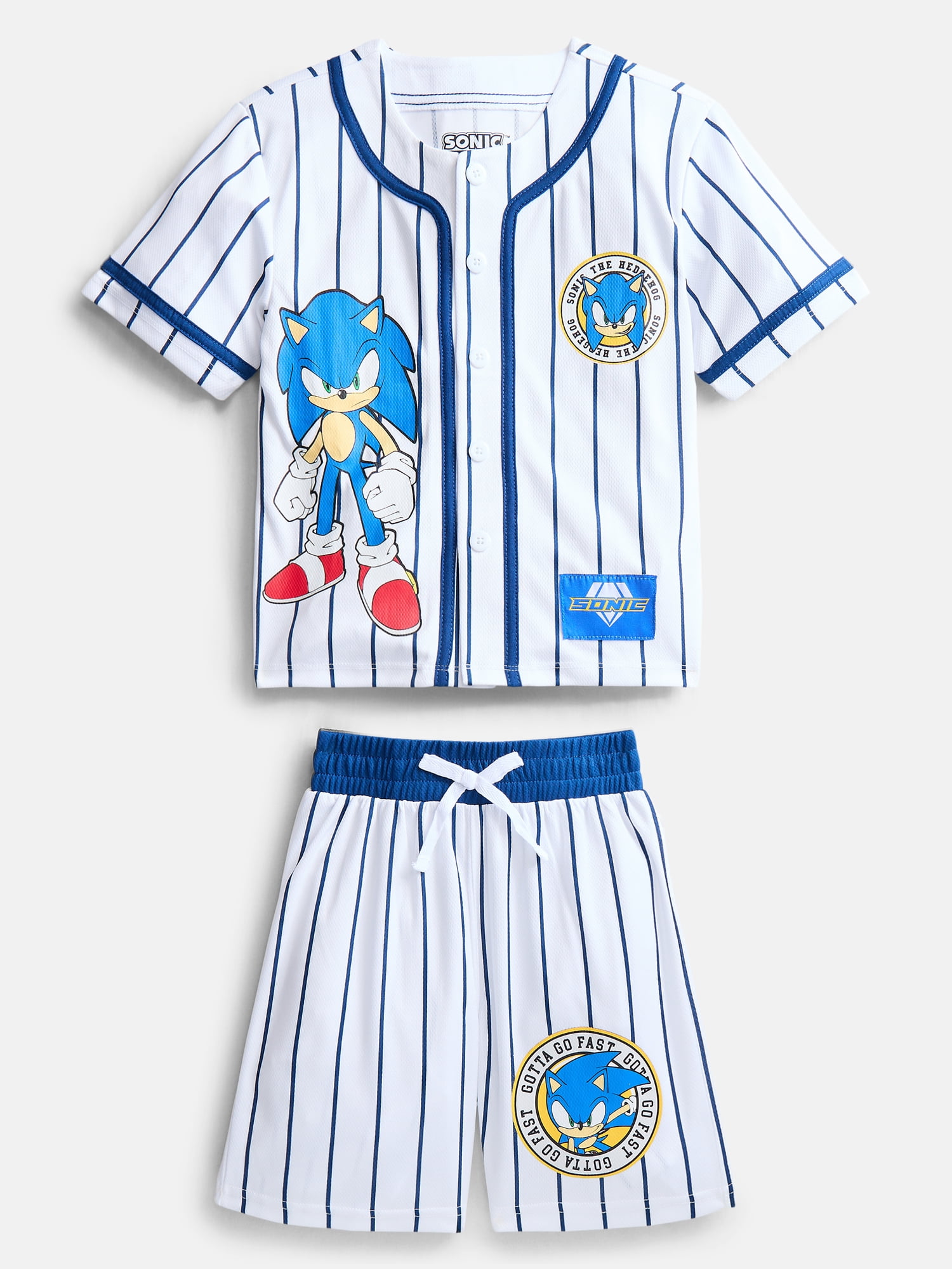 Sonic the Hedgehog Boys Baseball Jersey and Matching Shorts Set, 2-Piece, Sizes 4-12