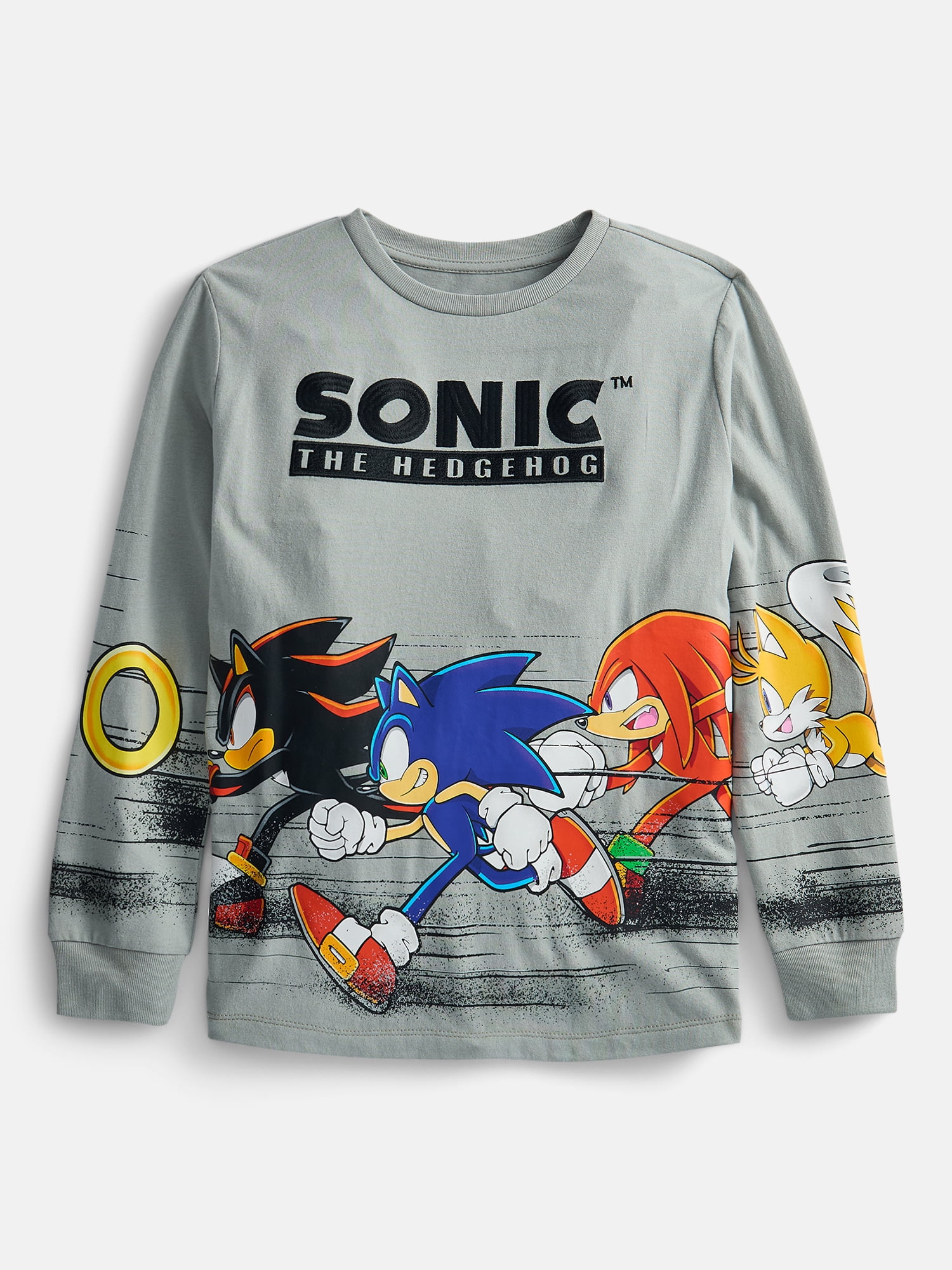 Sega Sonic The Hedgehog Boys Long Sleeve T-Shirt, Sizes XS 4/5-XXL 18/20
