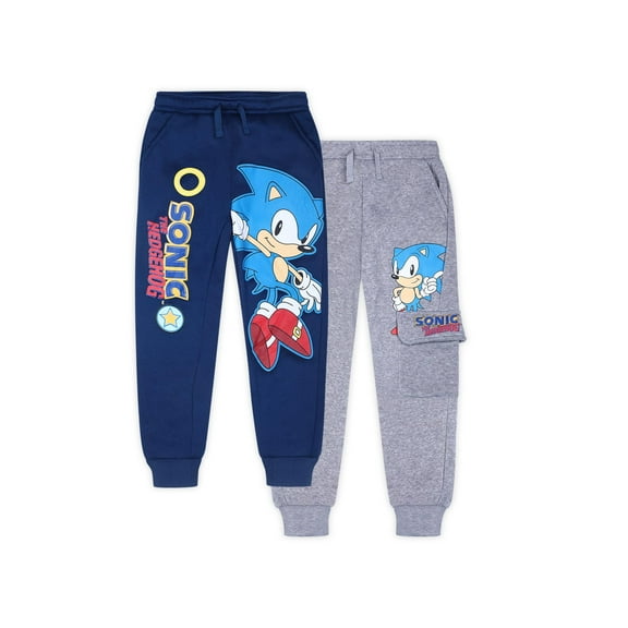 Sega Sonic The Hedgehog 2 Pack Joggers Pants (Boys), 2 Piece Set, Sizes 2T-7