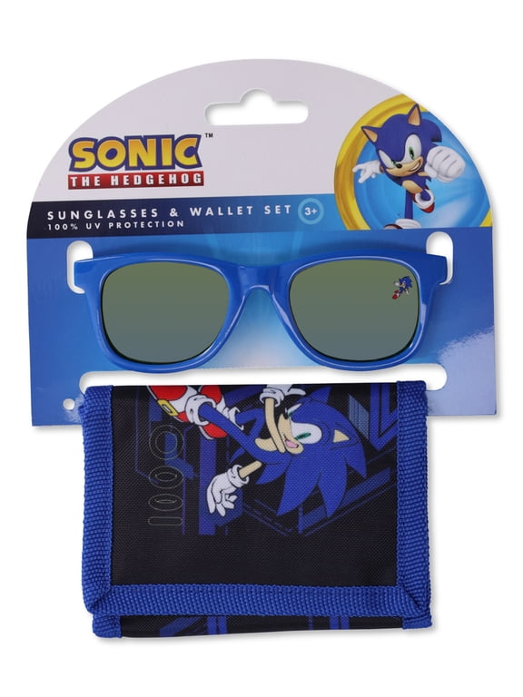 Sega Sonic the Hedgehog Boys Sunglasses and Wallet 2-Piece Set, Blue