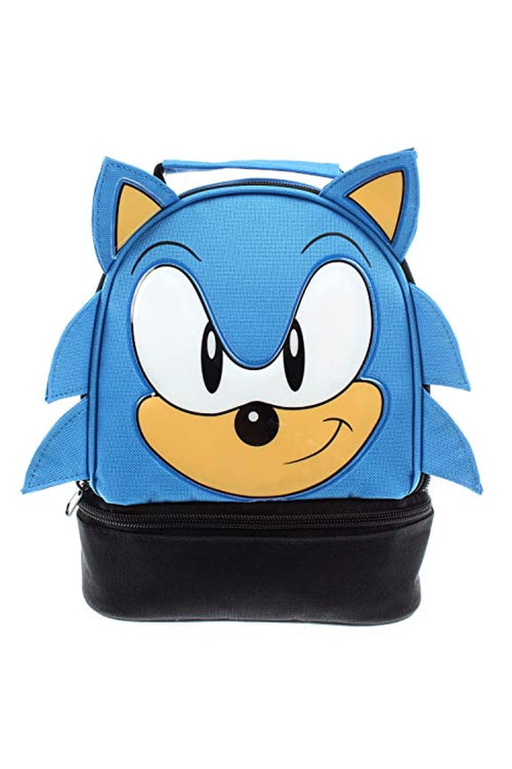 Sega Sonic the Hedgehog Lunch Bag Big Face Dual Compartment Lunch Box Kit