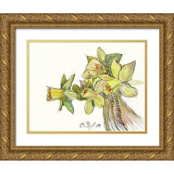 Segal, Alan 14x12 Gold Ornate Wood Framed with Double Matting Museum Art Print Titled - Yellow Study