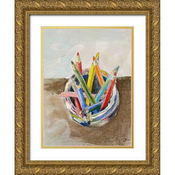 Segal, Alan 15x18 Gold Ornate Wood Framed with Double Matting Museum Art Print Titled - Pencils