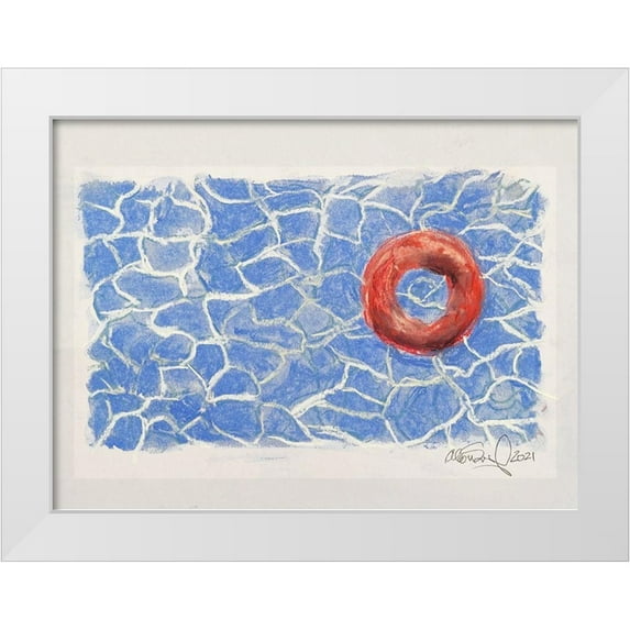 Segal, Alan 18x14 White Modern Wood Framed Museum Art Print Titled - Red Raft #2