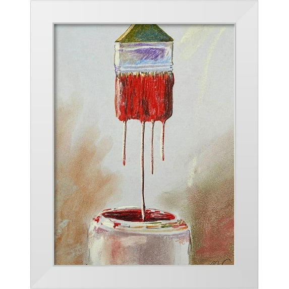 Segal, Alan 19x24 White Modern Wood Framed Museum Art Print Titled - Red Drips