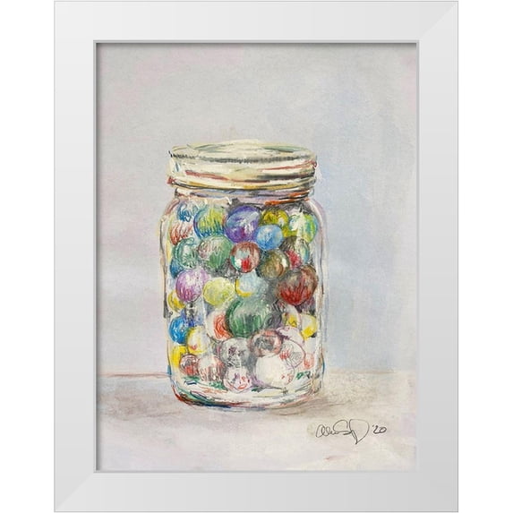Segal, Alan 25x32 White Modern Wood Framed Museum Art Print Titled - Marble Jar