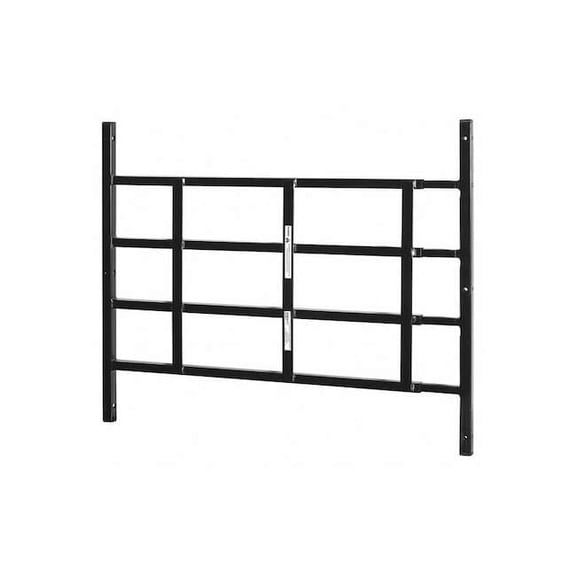 Segal S 4763 Fixed Window Guard, 22 In. - 38 In. X 21-1/2 In., Steel, Black, 4-Bar, Non-Egress