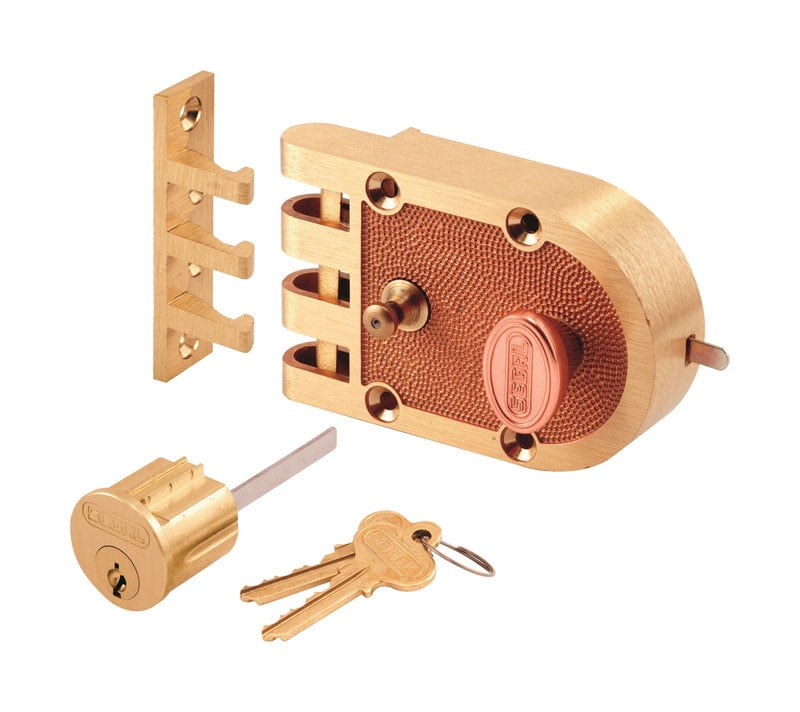 Segal Single Cylinder Deadbolt Brass Slam Lock with Flat and Angle Strikes
