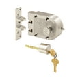 thumbnail image 1 of Segal Single Cylinder Deadbolt Lock in Bronze Construction, 4-1/2 in., Brushed Chrome Finish, 1 of 2