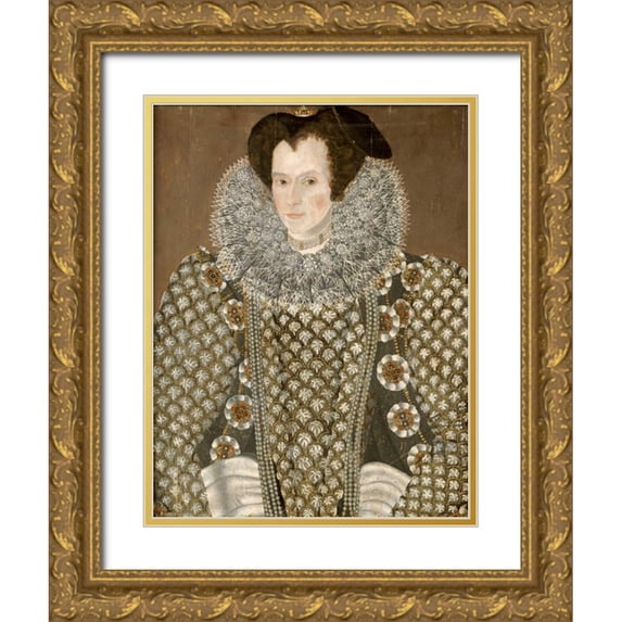 Segar, Sir William 12x14 Gold Ornate Wood Framed with Double Matting Museum Art Print Titled - Portrait of a Lady