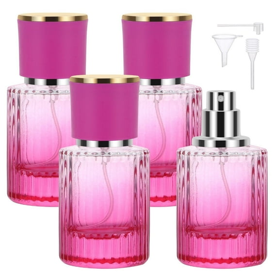 Segbeauty 30ml Empty Vintage Glass Perfume Bottles, 1oz Cologne Spray Bottle, 4 Packs Refillable Atomizer for Essential Oil