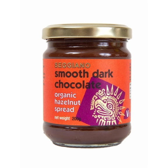 Seggiano Organic Smooth Dark Chocolate Hazelnut Spread 200g - Dairy Free Chocolate Spread - Vegan, Vegetarian, GMO Free, Gluten Free, Wheat Free & Palm Oil Free