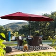 thumbnail image 1 of Segmart 15ft Patio Umbrella with Base & Solar Lights, Outdoor Large Twin-size Rectangle Market Umbrellas for Pool Lawn Garden, Patio Sided Umbrella with 12 Strong Ribs & Ventilation Openings, Red, 1 of 7