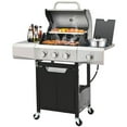 thumbnail image 1 of Segmart 3 Burner BBQ Propane Gas Grill with Side Burner, Stainless Steel 40,500 BTU Patio Garden Barbecue Grill with Wheels, and Bottle Opener, Perfect for Camping, Outdoor Cooking, 1 of 9