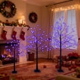 thumbnail image 1 of Segmart 3 Packs White Lighted Birch Trees for Easter Decor, 4FT+5FT+6FT Prelit Artificial Tree with Warm LED Lighted, Indoor and Outdoor Light Up Home Easter Decorations with Timer, 1 of 8