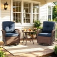 thumbnail image 1 of Segmart 3Pcs Patio Furniture Set, Outdoor Conversation Set Swivel Rocking Chairs with Coffee Table & Thickened Cushions, for Patio Porch Deck, 1 of 10