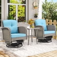 thumbnail image 1 of Segmart 3pcs Patio Furniture Set, Rattan Wicker Outdoor Rocking Chair with Coffee Table, Porch Deck Swivel Furniture with Cushions, for Deck Balcony, 1 of 8