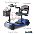 thumbnail image 1 of Segmart 4-Wheel Mobility Scooter for Seniors, Portable Foldable Electric Power Scooter with Flat-free tires,Removable Battery, 360° Swivel Seat,330 lbs Capacity,Blue, 1 of 9
