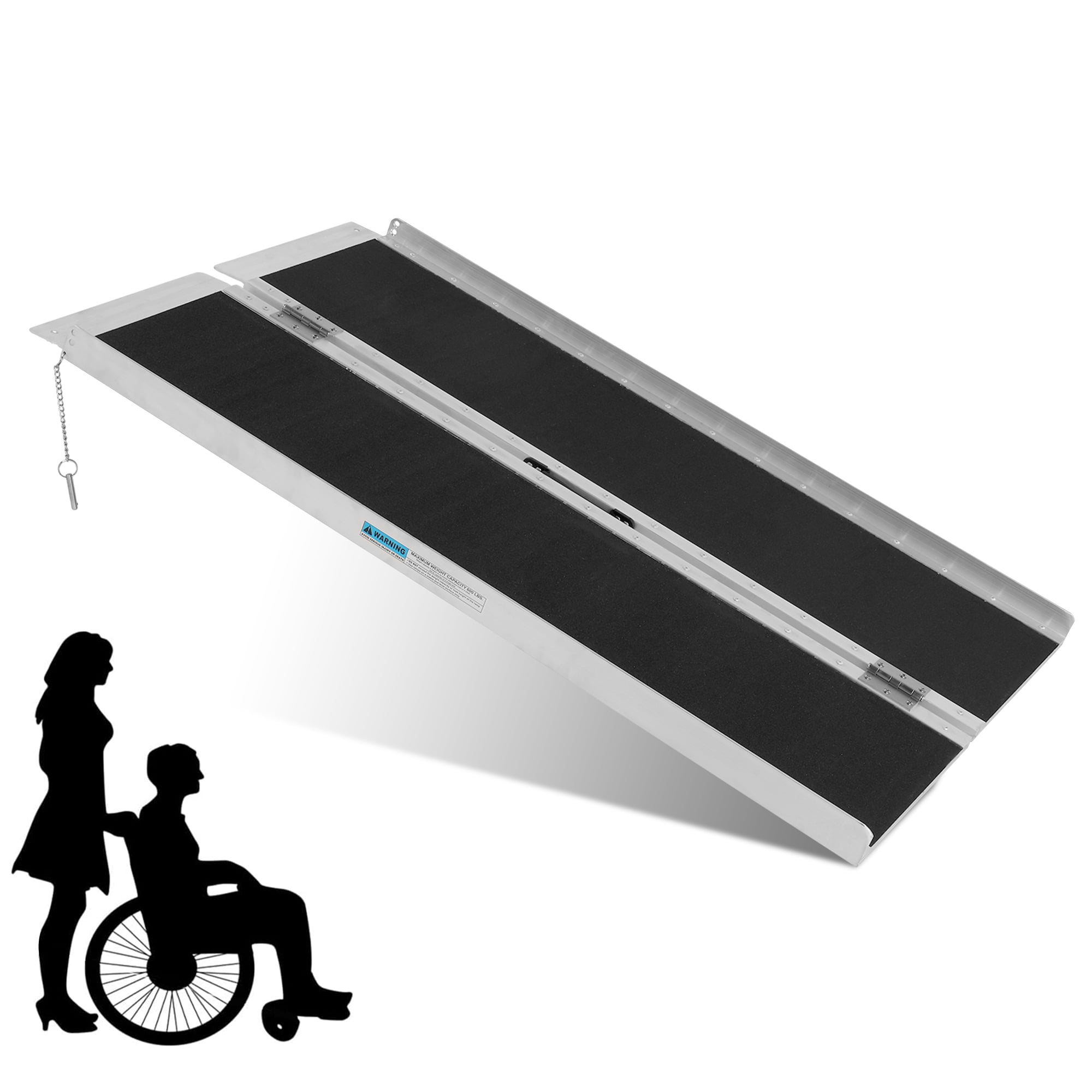 Segmart Wheelchair Ramp 4FT, 600lbs Wide 28.3'' Aluminum Portable Foldable Handicap Ramp for