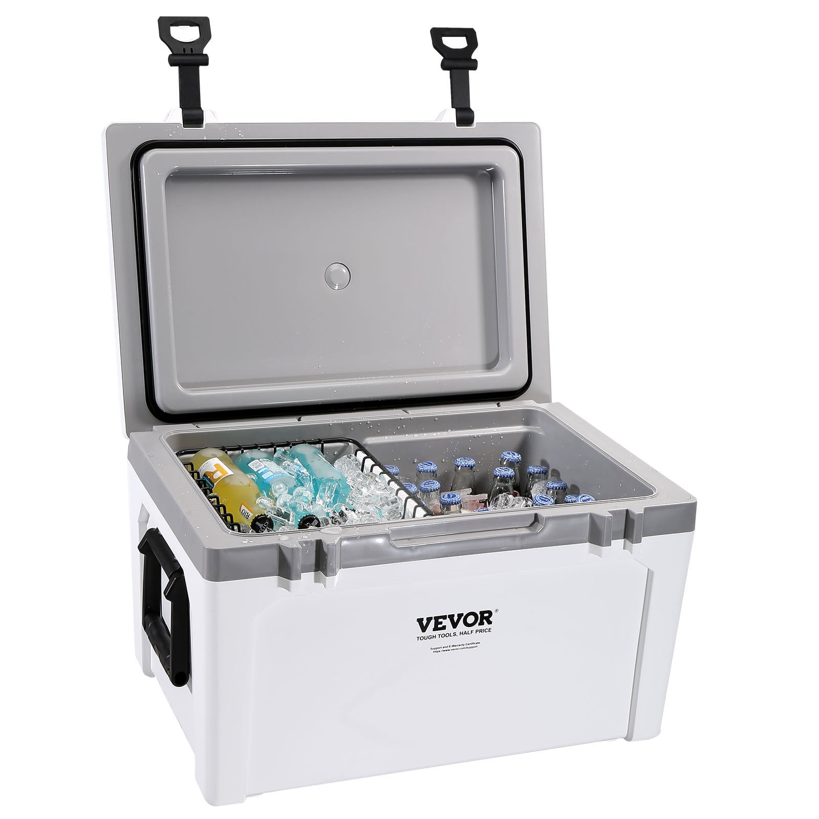 Segmart 65QT Hard Insulated Portable Cooler for Camping, Ultra-Light Insulated Ice Chest Box with 2 Wheels, Leak-Proof Cooler for Drink, Beverage, Beach, Camping, Picnic, Barbecue, White