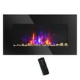 thumbnail image 1 of 28.5" 1500W Wall-Mounted Electric Fireplace, 750/1500W Heater with Realistic Flame Effect & 7-Color LED Backlight, Black, for Rooms Up to 215 Sq.Ft., 1 of 9